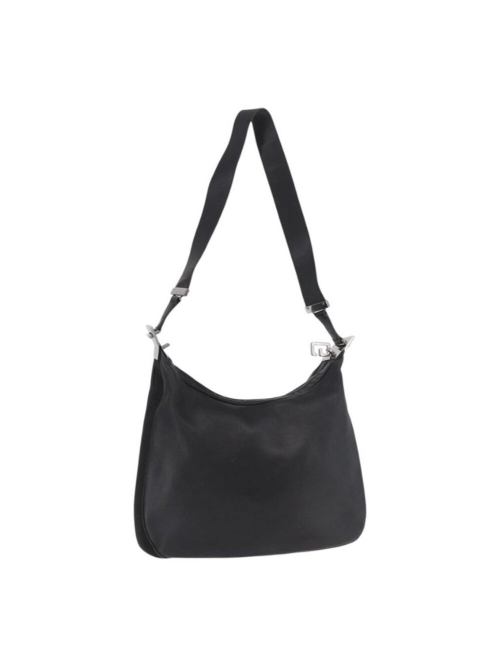 Authentic GUCCI Shoulder Bag Leather Black Silver 001 3341